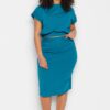 Trendyol Curve Oil Crew Neck Knitted Two Piece Set