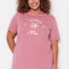 Trendyol Curve Pink Crew Neck 100% Cotton Knitted T-Shirt