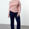 Trendyol Curve Pink Neck Gather Detailed Fine Knitwear Sweater