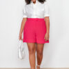 Trendyol Curve Pink Pleated Woven Shorts