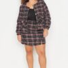 Trendyol Curve Plaid Patterned Tweed Skirt