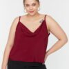 Trendyol Curve Plum Woven Straps