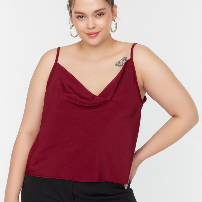 Trendyol Curve Plum Woven Straps