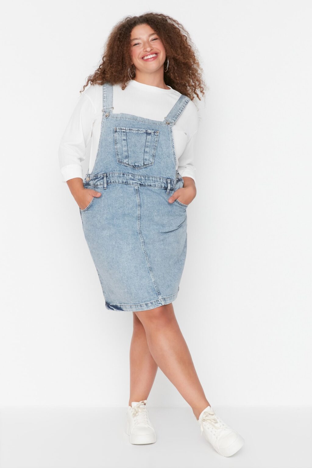 Trendyol Curve Plus Size Dress - Blue - Jile