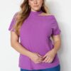 Trendyol Curve Purple Cut-Out Detailed Knitted Blouse