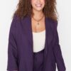 Trendyol Curve Purple Oversize Blazer Woven Jacket
