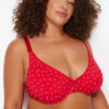 Trendyol Curve Red Polka Dot Wire Mesh Plus Size Bra