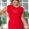 Trendyol Curve Red Printed Knitted T-Shirt