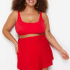 Trendyol Curve Red Square Neck Bralette Bikini Top