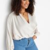 Trendyol Curve Stone Satin Woven Bodysuit
