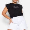 Trendyol Curve White High Waist Wide Cut Shorts & Bermuda