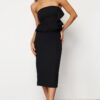 Trendyol Cyan Flounce Woven Elegant Evening Dress
