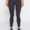 Trendyol Dark Anthracite Push Up Full Length Sports Tights With Contouring Label and Elastic Detail