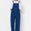 Trendyol Dark Blue Denim Overalls Jumpsuit
