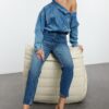 Trendyol Dark Blue High Waist Slim Mom Jeans