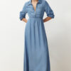 Trendyol Dark Blue Midi Denim Modest Dress
