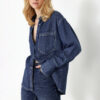 Trendyol Dark Blue More Sustainable 100% Tencel™ Oversize Denim Shirt