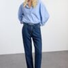 Trendyol Dark Blue Premium Button Detailed High Waist Mom Jeans