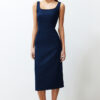 Trendyol Dark Blue Stitching Detailed Denim Midi Dress