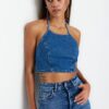 Trendyol Dark Blue Weightlifting Denim Bustier