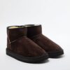 Trendyol Dark Brown Fur Lined Round Toe Flatform Heeled Women's Boots