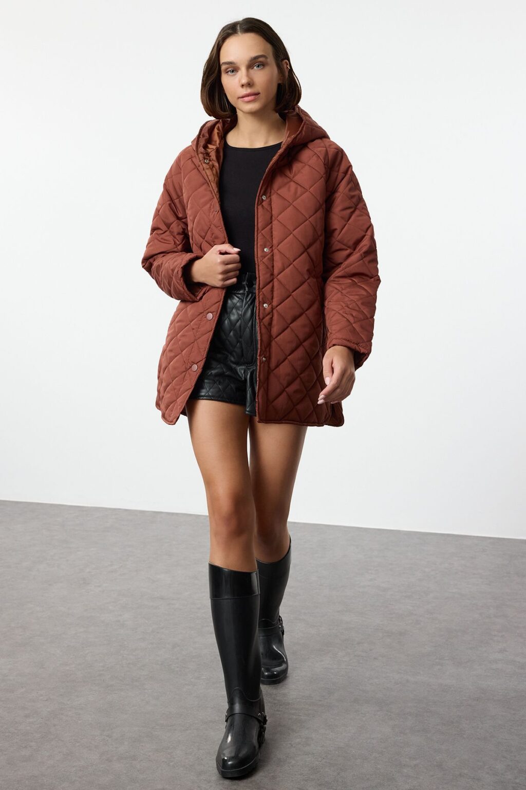 Trendyol Dark Brown Regular Coat