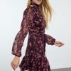 Trendyol Dark Cherry Floral Woven Winter Dress