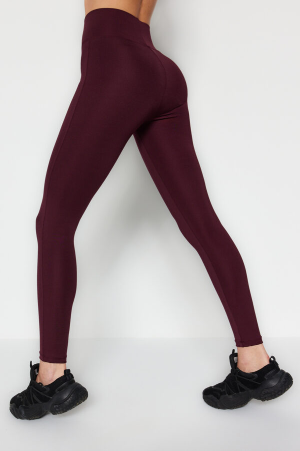 Trendyol Dark Cherry Wide Derék Elastic Extra Recovery Teljes hosszúságú kötött sportleggings
