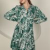 Trendyol Dark Green Floral Mini Woven Dress