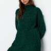 Trendyol Dark Green Openwork Knit Patterned Knitwear Sweater