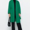 Trendyol Dark Green Pocket Detailed Belted Regular Coat
