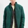 Trendyol Dark Green Regular Fit Pocket Wind and Water Resistant Puffer Jacket