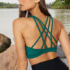 Trendyol Dark Green Supported/Styling Back Cross String Strap Knitted Sports Bra