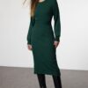 Trendyol Dark Midi Knit A-Line Form Fit Dress