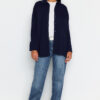 Trendyol Dark Navy Blue Rib kötöttáru Cardigan