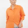 Trendyol Dark Orange Loose Fit Cotton Woven Shirt
