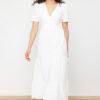 Trendyol Double Breasted Collar Lined Maxi Woven Dress with Ecru Skirt Opening at the Waist