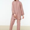 Trendyol Dried Rose Shoulder Detailed Tunic-Pants Woven Suit