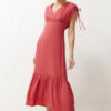 Trendyol Dried Rose Skirt Flounce Maxi Woven Dress