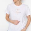 Trendyol Ecru 100% Cotton Embroidered Basic Crew Neck Knitted T-Shirt