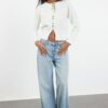 Trendyol Ecru Basic Buttoned Jacket Look Knitwear Cardigan