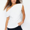 Trendyol Ecru Boat Neck Fitted Woven Blouse