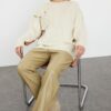 Trendyol Ecru Bow Detailed Soft Textured Knitwear Sweater