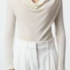 Trendyol Ecru Collar Glitter Knitted Bodysuit