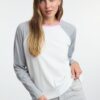 Trendyol Ecru Color Block Relaxed/Comfortable Fit Regular/Normal Length Crew Neck Knitted T-Shirt