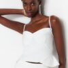 Trendyol Ecru Crop Lined Knitted Bustier