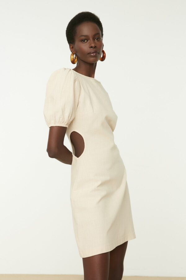 Trendyol Ecru Cut Out Detailed Dress