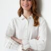 Trendyol Ecru Embroidered Woven Cotton Shirt