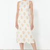 Trendyol Ecru Ethnic Patterned Straight Cut Midi Woven Dress