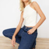 Trendyol Ecru Fitted Halter Neck Crop Knitted Undershirt